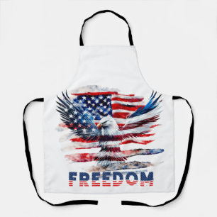 Tablier Drapeau et aigle des Etats-Unis.Liberté.