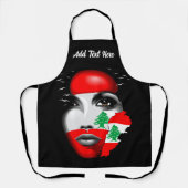 Tablier Drapeau et carte du Liban sur le visage de la fill (Recto)