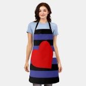 Tablier Drapeau et cœur de fierté en cuir (Porté)