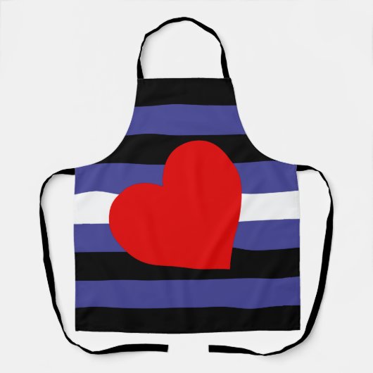 Tablier Drapeau et cœur de fierté en cuir (Recto)