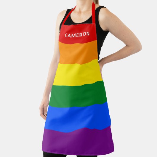 Tablier Drapeau gay pride Monogrammé (Insitu)