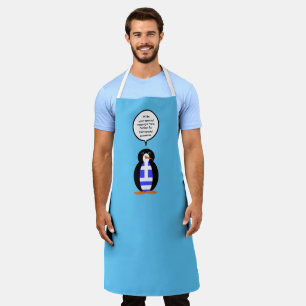 Tablier Drapeau grec Ms Penguin parlante personnalisée