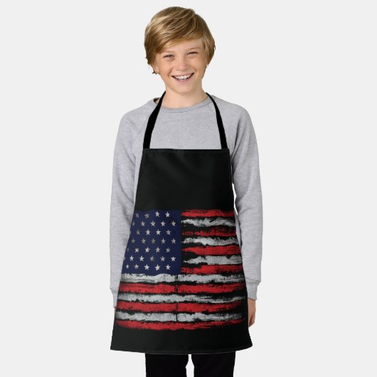Tablier Drapeau Grunge U.S.A (Porté)