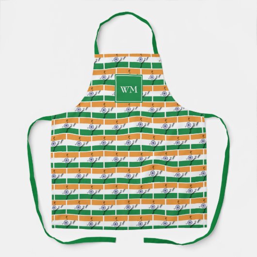 Tablier DRAPEAU INDIEN | Monogramme | Indien (Recto)