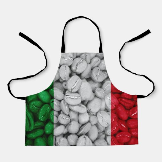 Tablier Drapeau italien avec café (Recto)