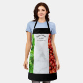 Tablier Drapeau italien de basilic, marbre et tomates (Porté)