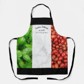 Tablier Drapeau italien de basilic, marbre et tomates (Recto)