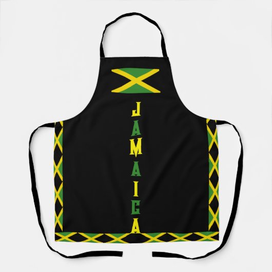 Tablier Drapeau jamaïcain vert jaune noir Jamaïque île (Recto)
