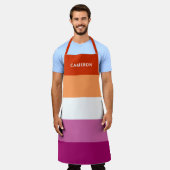 Tablier Drapeau lesbien Monogrammé (Porté)