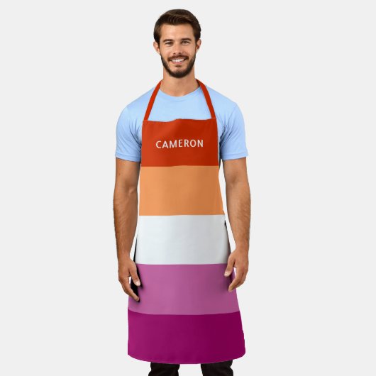 Tablier Drapeau lesbien Monogrammé (Porté)