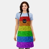 Tablier Drapeau LGBT vibrante parties scintillant arc-en-c (Porté)
