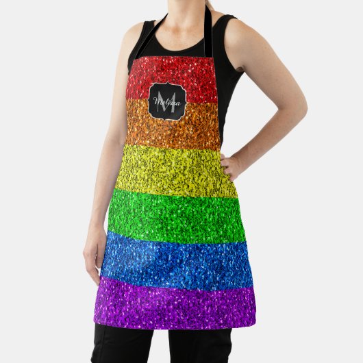 Tablier Drapeau LGBT vibrante parties scintillant arc-en-c (Insitu)