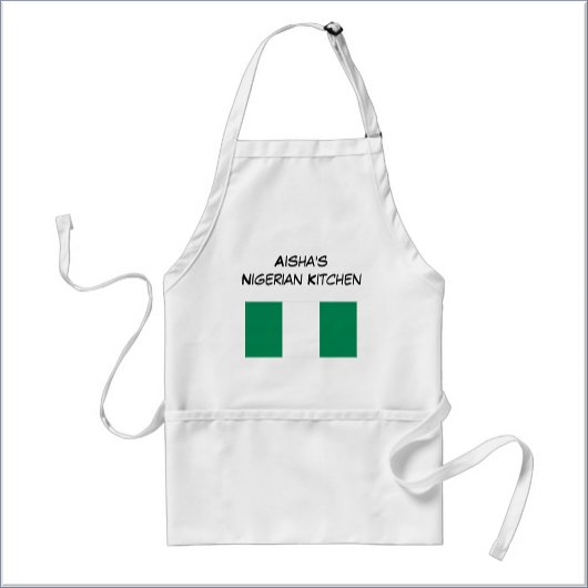 Tablier Drapeau nigérian personnalisé blanc et vert