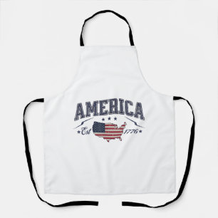 Tablier Drapeau patriotique américain USA Est 1776 4 juill
