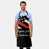 Tablier Drapeau patriotique pompier mince de la Ligne Roug (Porté)