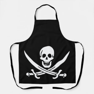 Tablier Drapeau pirate crâne épées croisées