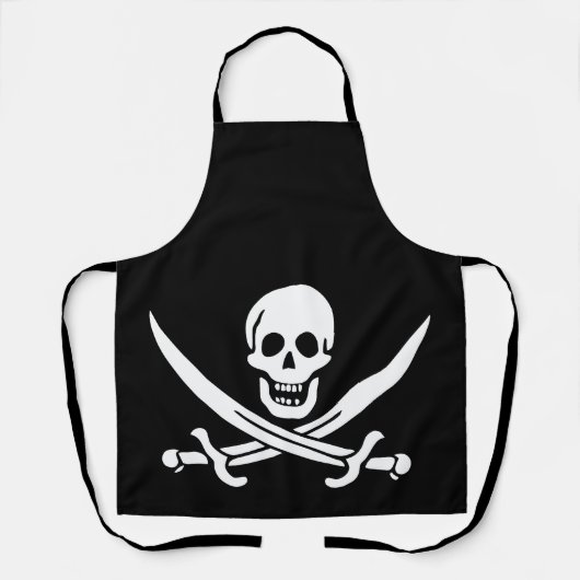 Tablier Drapeau pirate crâne épées croisées (Recto)