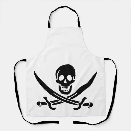 Tablier Drapeau pirate crâne épées croisées (Recto)