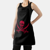 Tablier Drapeau pirate de Calico Jack Crâne et épées cramo (Insitu)