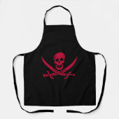 Tablier Drapeau pirate de Calico Jack Crâne et épées cramo (Recto)