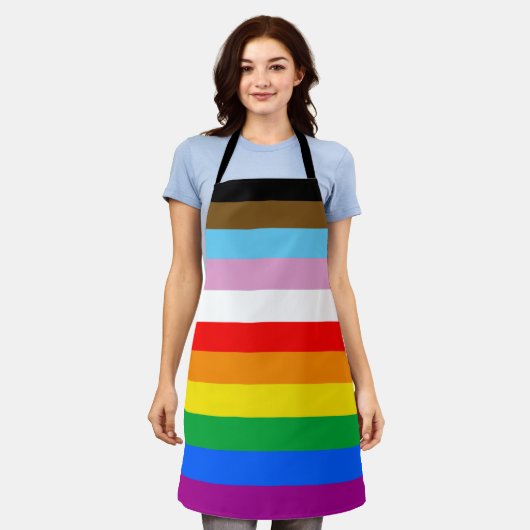 TABLIER DRAPEAU PRIDE LGBTQ+ INCLUSIF (Porté)