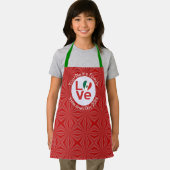 Tablier Drapeau Red LOVE mexicain personnalisé (Insitu)