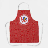 Tablier Drapeau Rouge AMOUR barbadien Personnalisé (Recto)