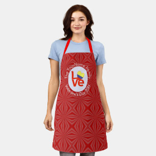 Tablier Drapeau Rouge Colombien LOVE Personnalisé