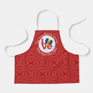 Tablier Drapeau ROUGE de l'amour barbadien Personnalisé 