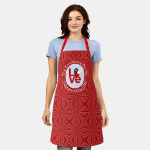 Tablier Drapeau rouge du Chili LOVE Personnalisé