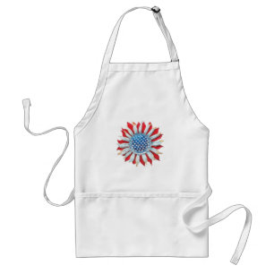 Tablier Drapeau Tournesol Américain 4 juillet Femmes Homme