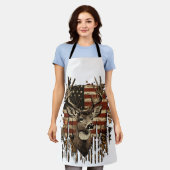 Tablier Drapeau USA Saison Cerf, Buck (Porté)