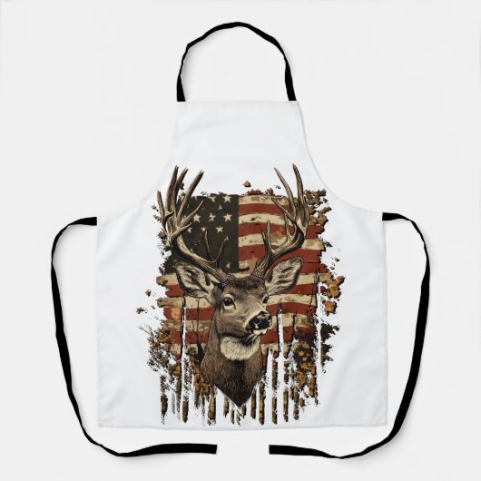 Tablier Drapeau USA Saison Cerf, Buck (Recto)
