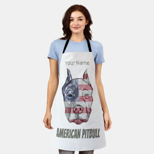 Tablier Drapeau Vintage américain Pitbull Terrier Bully Ch