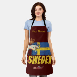 Tablier Drapeau vintage de Suède, souvenir rétro de vacanc