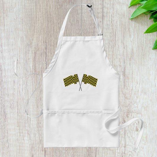 Tablier Drapeaux de course jaunes et noirs