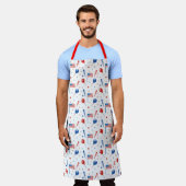 Tablier Drapeaux Fusées ballons et étoiles 4 juillet Apron (Porté)