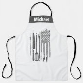 Tablier Drôle amusant Apron - Patriotique BBQ Grill Master (Recto)