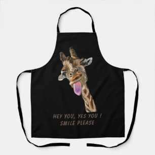 Tablier Drôle Apron Jouer Giraffe Texte et couleurs person