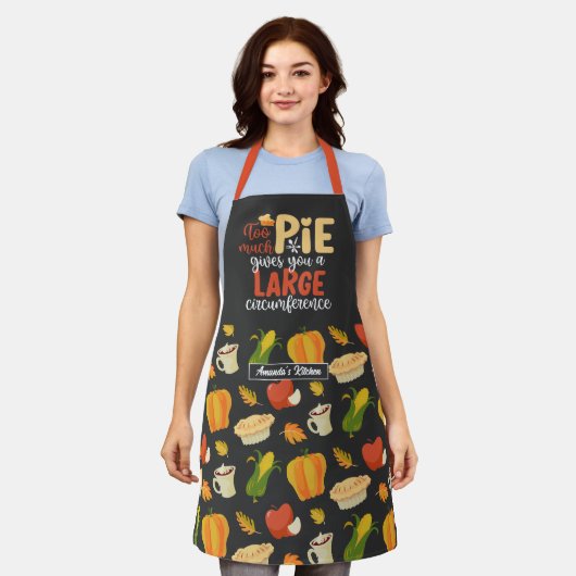 Tablier Drôle Baker Math Pie Pun Thanksgiving Motif alimen (Porté)