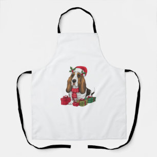 Tablier Drôle Basset Hound Chien vêtements de Noël Santa H