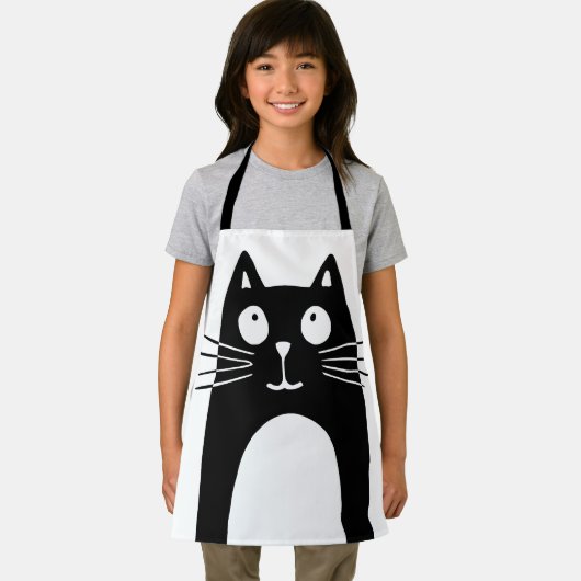 Tablier Drôle chat noir levrette (Insitu)