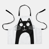 Tablier Drôle chat noir levrette (Recto)