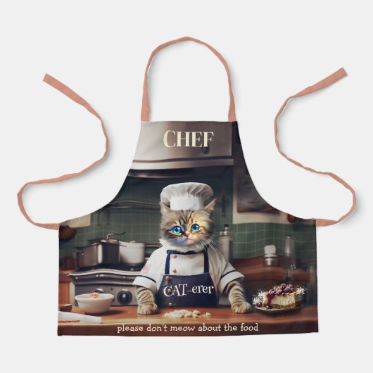 Tablier Drôle Chef Cat Cute (Recto)