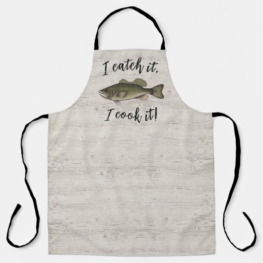 Tablier Drôle Chef Pêcheur Basse Poisson Simple Faune (Recto)
