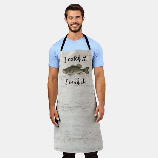 Tablier Drôle Chef Pêcheur Basse Poisson Simple Faune (Porté)