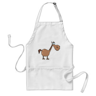 Tablier Drôle Cheval Derpy Silly Étalon Brun