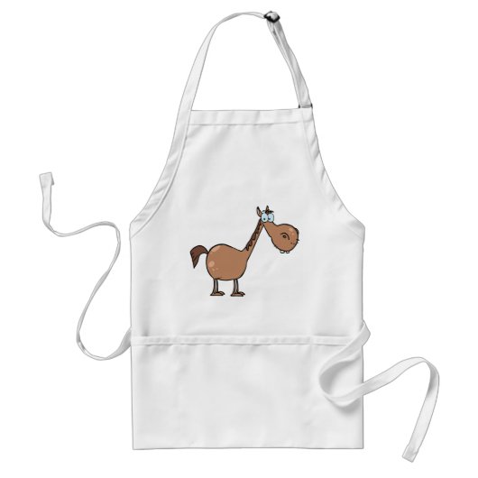 Tablier Drôle Cheval Derpy Silly Étalon Brun (Devant)