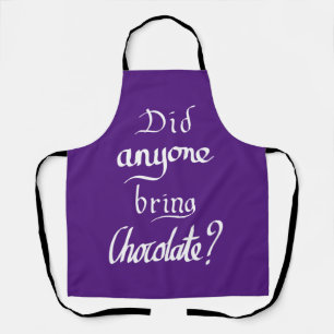 Tablier Drôle Citation manuscrite au chocolat Humour pourp