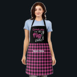 Tablier Drôle Cuisine Pun Flip Côté Noir Rose Plaid<br><div class="desc">Tablier drôle et cool pour rendre la cuisine plus amusante. Cadeau personnalisé pour la famille et les amis qui aiment la cuisine, la cuisson et essayer une nouvelle recette dans la cuisine. Customisez le libellé qui convient à votre occasion. Vous pouvez utiliser l'outil de conception pour modifier davantage le type...</div>